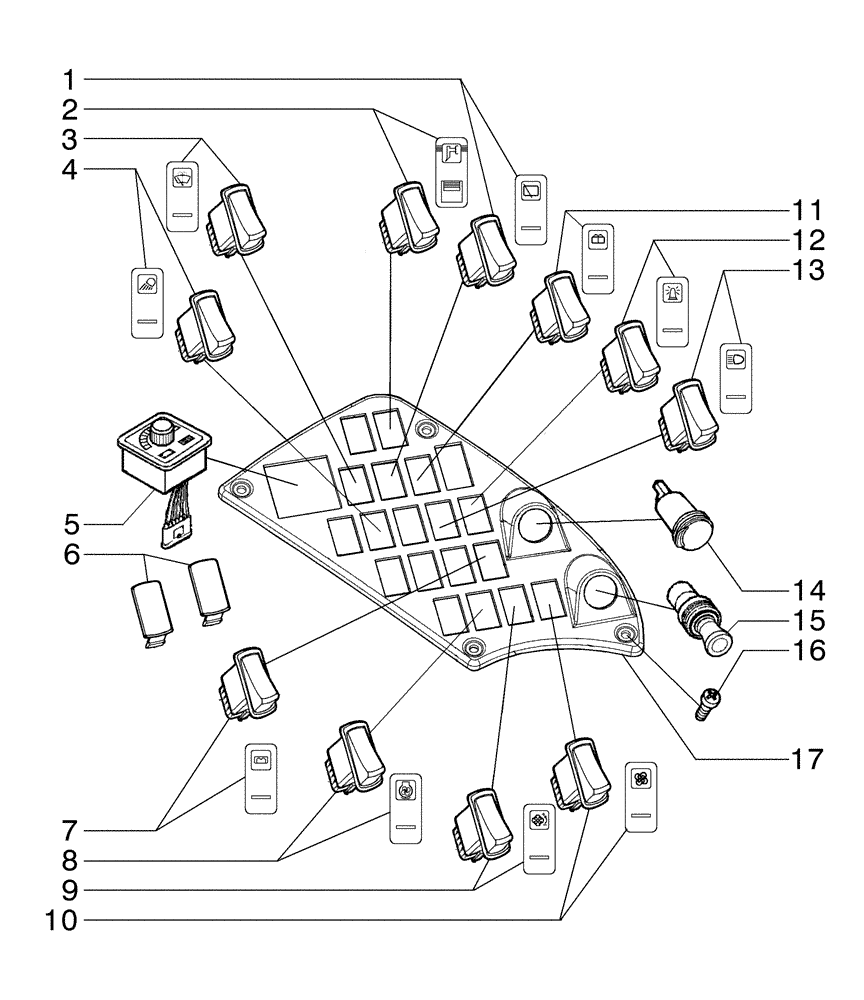 Схема запчастей Case 885B - (04-25[01]) - INSTRUMENT PANEL, OPTIONALS (04) - ELECTRICAL SYSTEMS