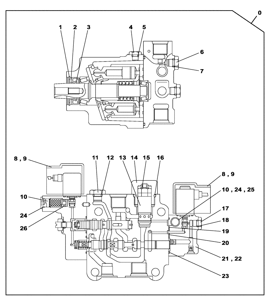 Схема запчастей Case CX470C - (02-004-03[01]) - ENGINE WATER CIRCUIT (01) - ENGINE