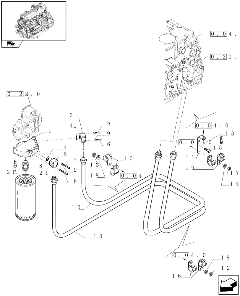 Схема запчастей Case F2CE9684H E010 - (0.30.63) - TURBOBLOWER PIPES (504218111 - 504093912) 