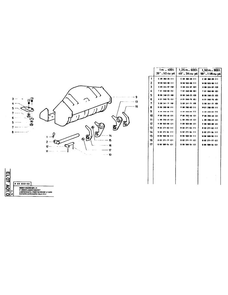 Схема запчастей Case LC80M - (120) - V. EDGED LOADER BUCKET - 1M 400L (39" 1/2 CU. YD.) 