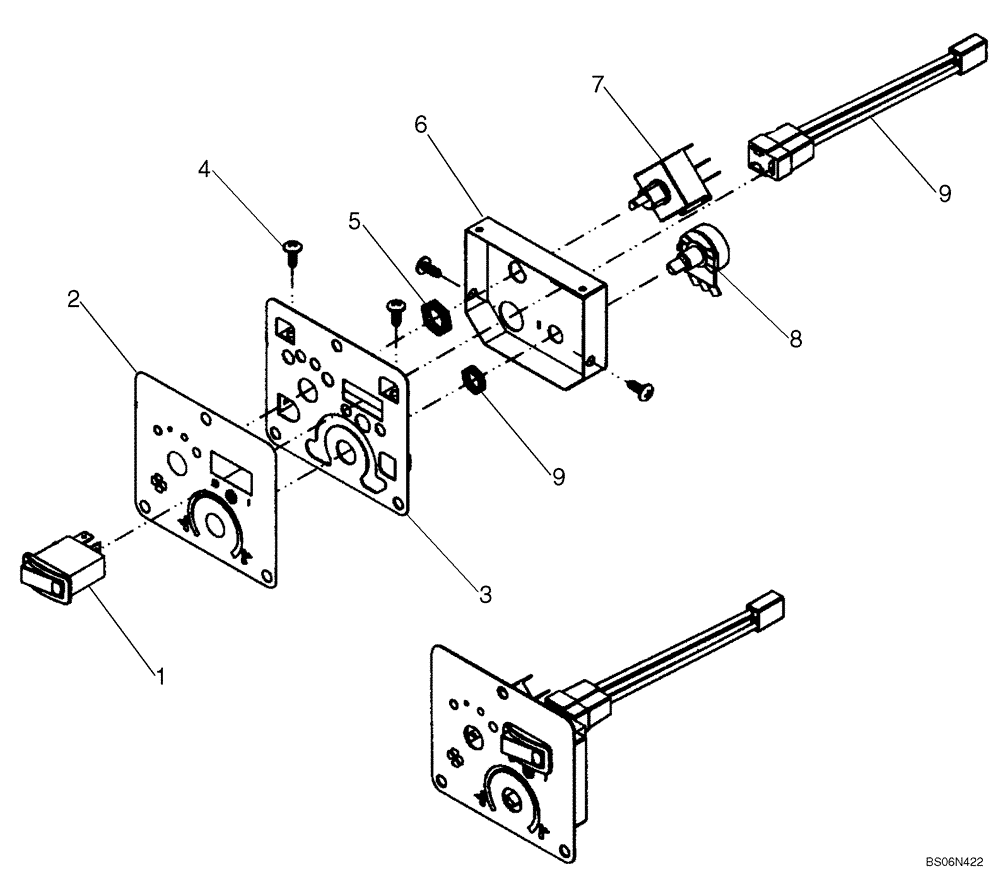 Схема запчастей Case 435 - (09-35A) - AIR CONDITIONING SWITCH KIT (09) - CHASSIS