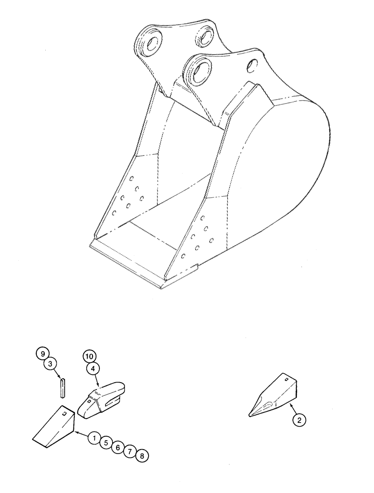 Схема запчастей Case 9060 - (9-72) - ESCO TOOTH OPTIONS (09) - CHASSIS/ATTACHMENTS