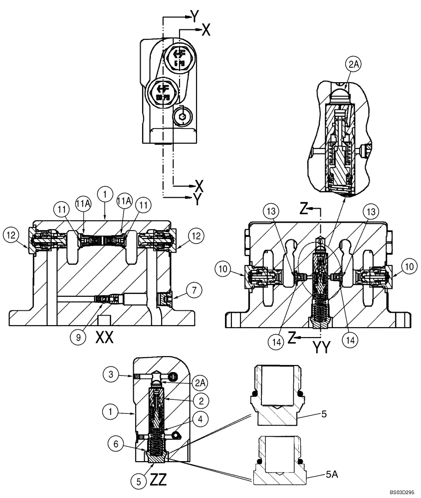 Схема запчастей Case 580SM - (08-46) - VALVE ASSY - SWING CUSHION (08) - HYDRAULICS