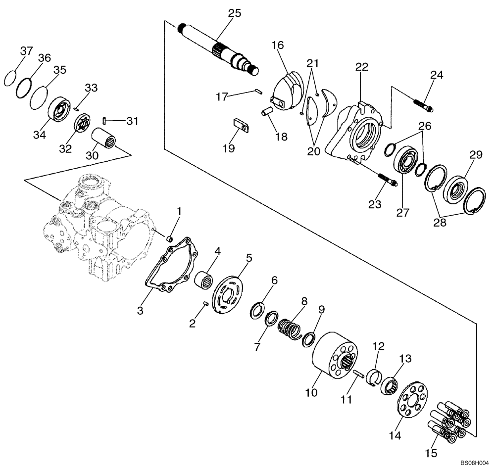 Схема запчастей Case 420 - (06-38) - PUMP, TANDEM - FRONT (06) - POWER TRAIN