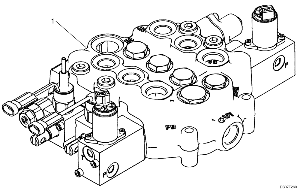 Схема запчастей Case 445CT - (08-16) - CONTROL VALVE - 87583286 VALVE ASSY (EH MANUAL CONTROL) (08) - HYDRAULICS