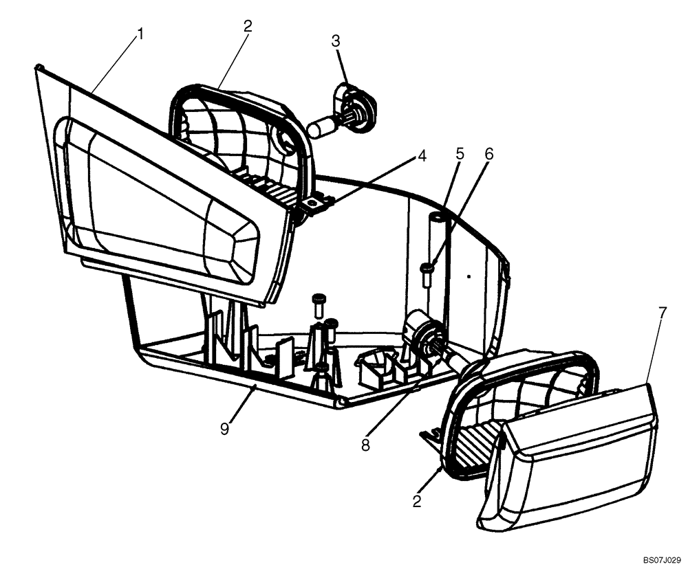 Схема запчастей Case 430 - (04-18) - WORK LIGHTS - RH (04) - ELECTRICAL SYSTEMS