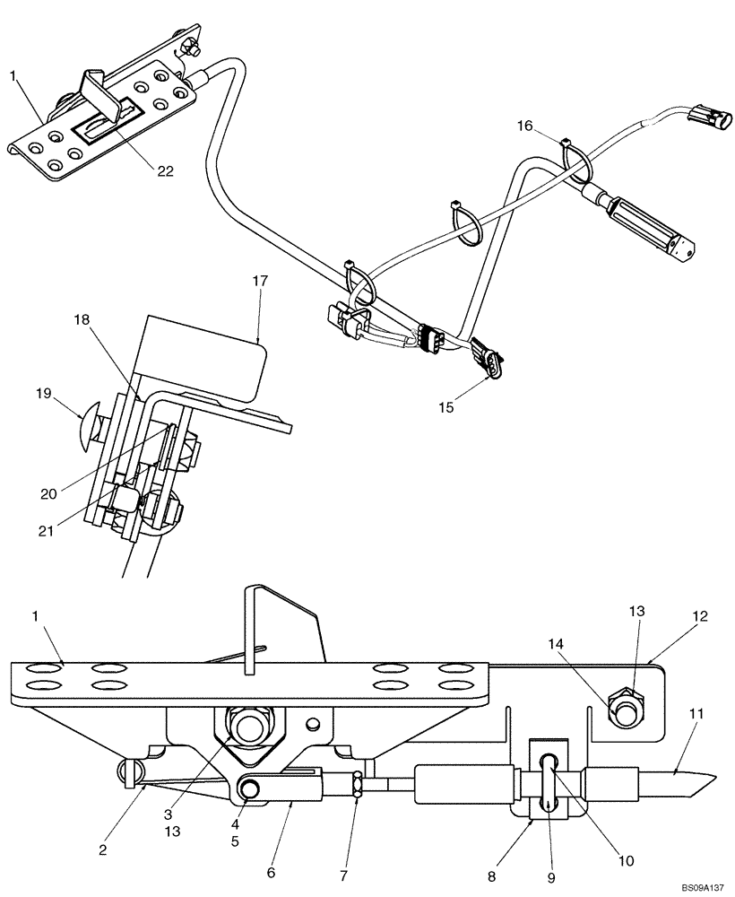 Схема запчастей Case 430 - (09-19) - CONTROLS - AUXILIARY HYDRAULICS (09) - CHASSIS