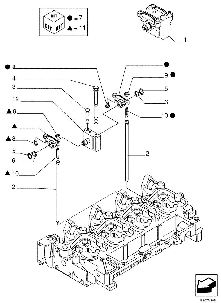 Схема запчастей Case 450 - (02-29) - ROCKER SHAFT (02) - ENGINE