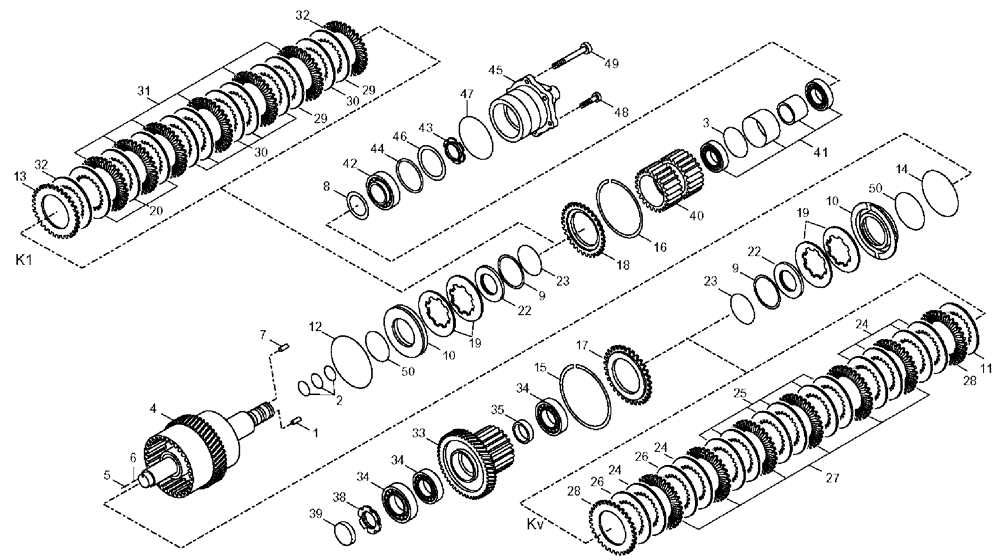 Схема запчастей Case 330 - (18A00020575[01]) - TRANSMISSION - CLUTCH ASSEMBLY (03) - Converter / Transmission