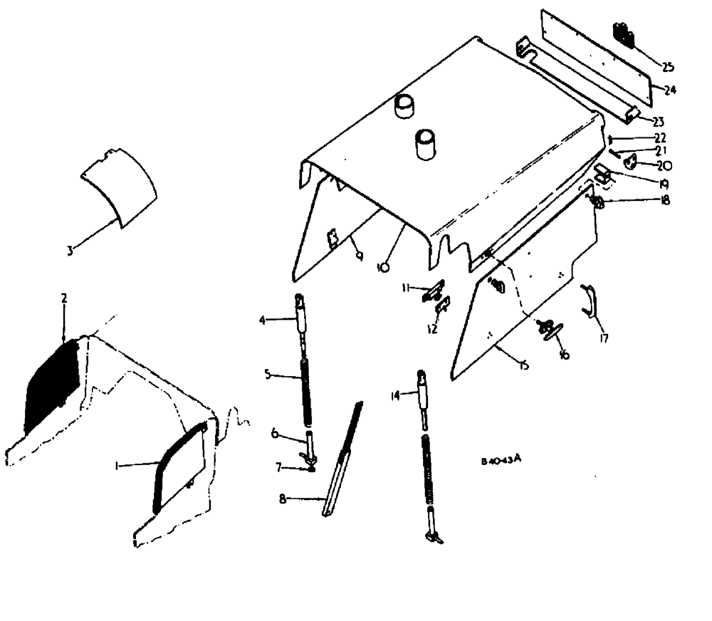 Схема запчастей Case 500 - (13-002) - HOOD SHEET AND FASTENINGS No Description