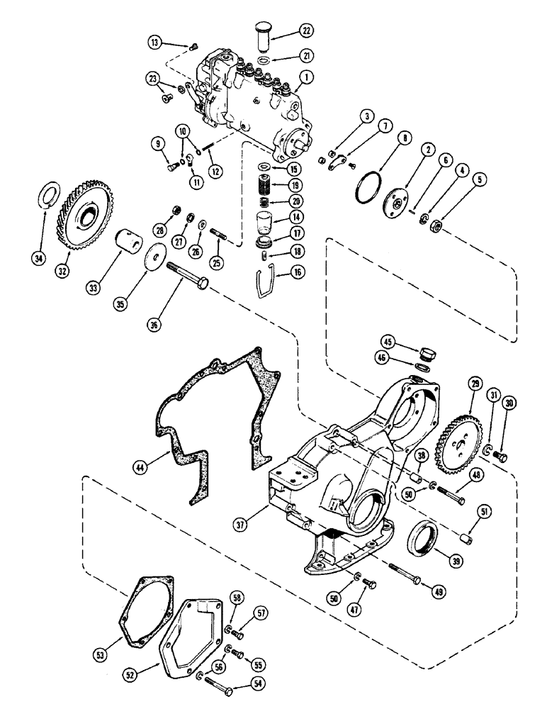 Схема запчастей Case W9E - (032) - FUEL INJECTION PUMP & DRIVE, (401B) DIESEL ENGINE), 1ST USED ENG. SN. 2323001 (03) - FUEL SYSTEM