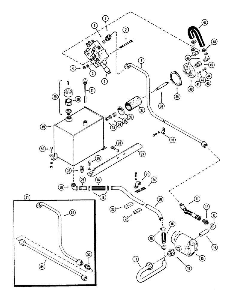 Схема запчастей Case 500 - (114) - HYDRAULIC RESERVOIR CIRCUIT (07) - HYDRAULIC SYSTEM