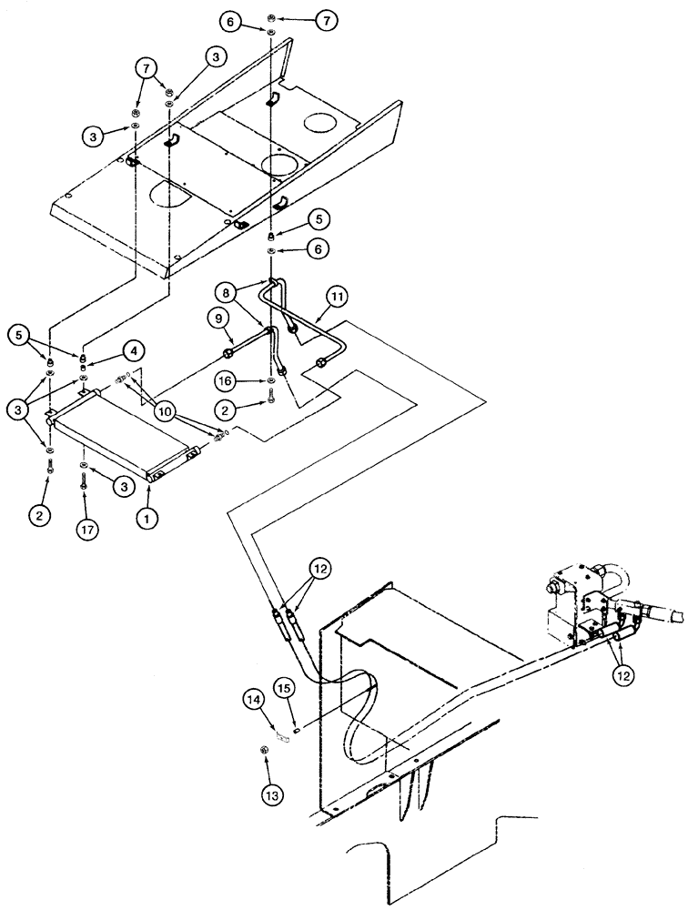 Схема запчастей Case 621C - (05-026) - HYDRAULICS STEERING, RETURN LINE AND COOLER, EUROPE ONLY (05) - STEERING