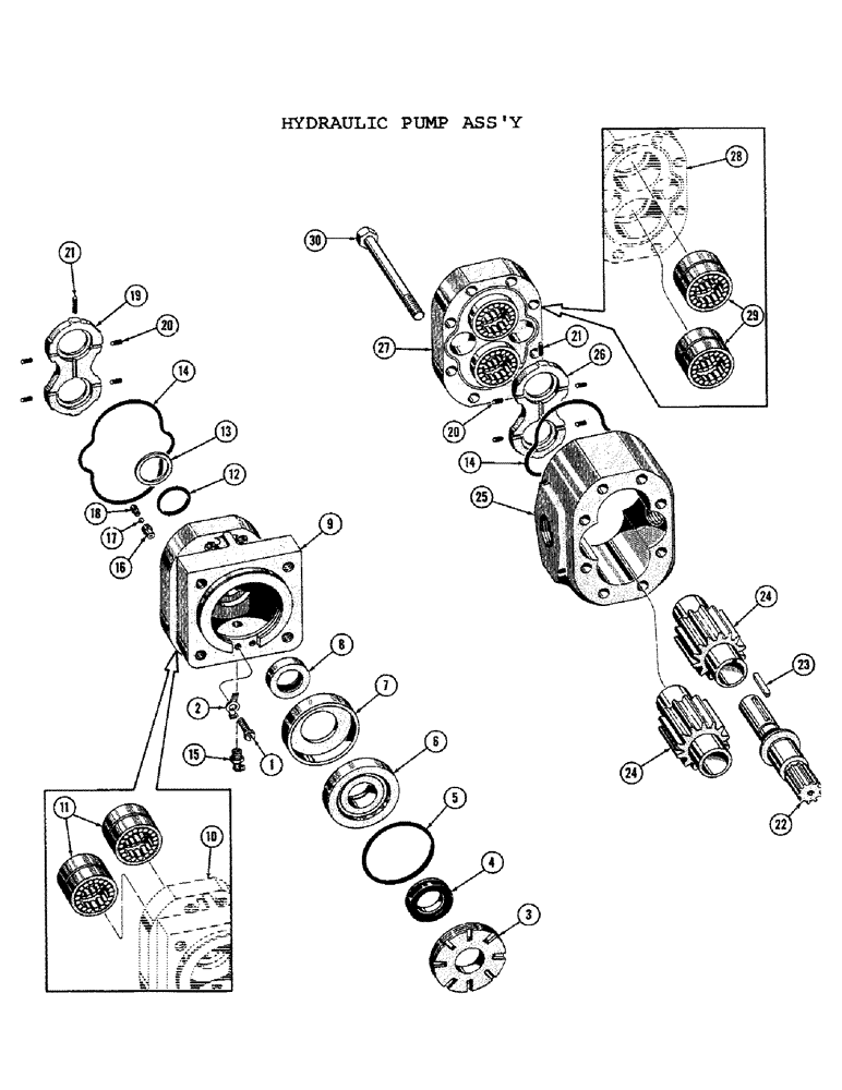 Схема запчастей Case 1000C - (332) - HYDRAULIC PUMP ASSEMBLY, USED FROM SERIAL NUMBER 7101201 (07) - HYDRAULIC SYSTEM