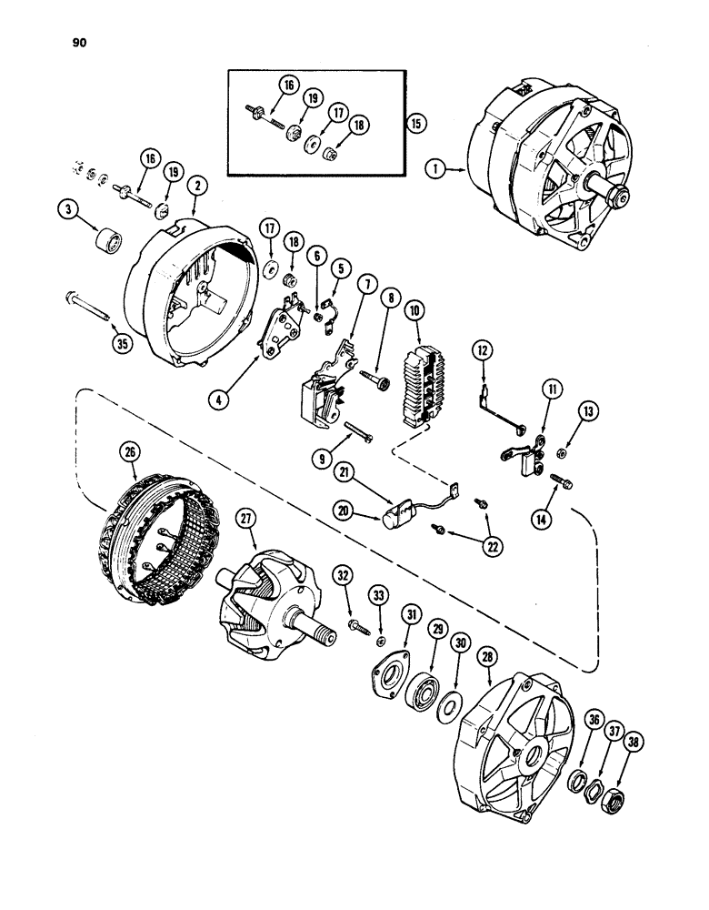 Схема запчастей Case W24C - (090) - L101465 ALTERNATOR, METRIC EXTERNAL THREADS (04) - ELECTRICAL SYSTEMS