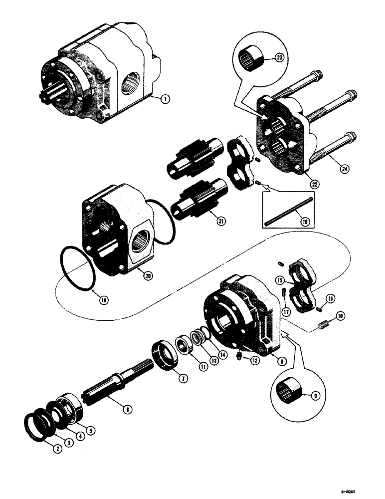 Схема запчастей Case 310F - (144) - D25347 HYDRAULIC PUMP (07) - HYDRAULIC SYSTEM