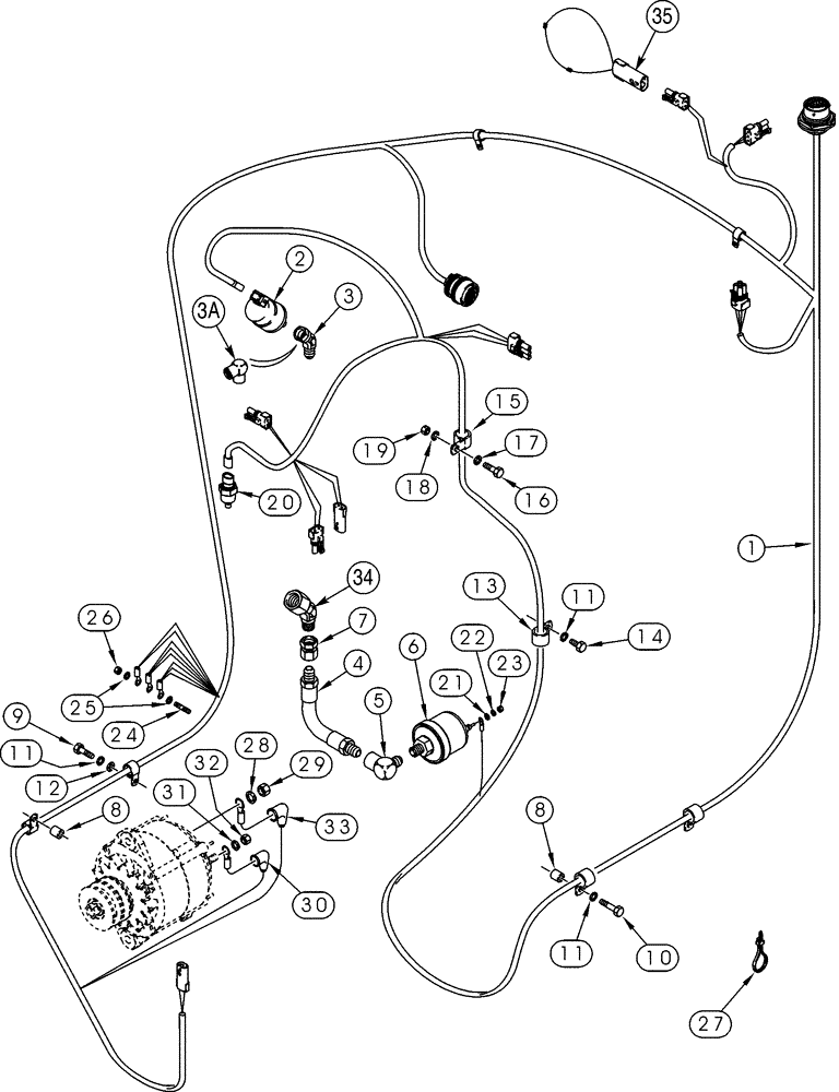 Схема запчастей Case 621C - (04-040) - HARNESS, REAR, ENGINE AND TRANSMISSION (04) - ELECTRICAL SYSTEMS