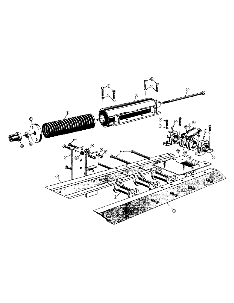 Схема запчастей Case 310D - (060) - TRACK FRAME AND RECOIL SPRING (04) - UNDERCARRIAGE