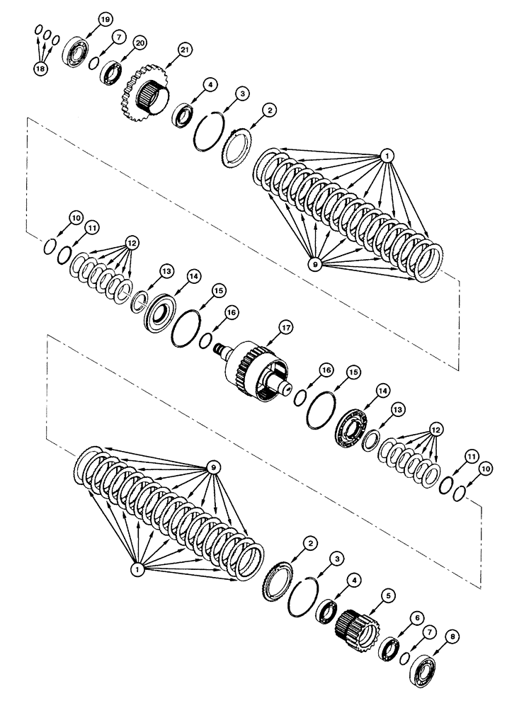 Схема запчастей Case 885 - (06.11[00]) - TRANSMISSION - 4TH SPEED AXLE (06) - POWER TRAIN