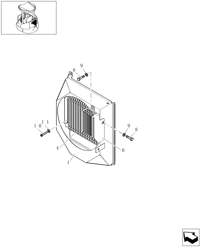 Схема запчастей Case CX22B - (0.003[03]) - RADIATOR (10) - ENGINE