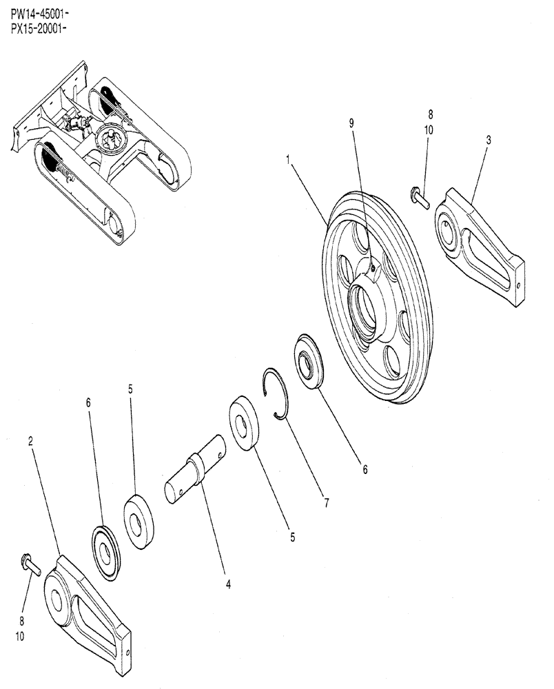 Схема запчастей Case CX31B - (02-005) - IDLER ASSY (39) - FRAMES AND BALLASTING