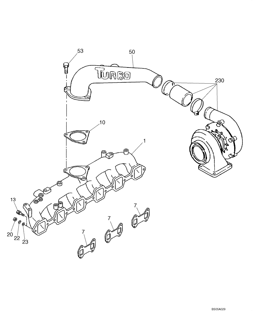 Схема запчастей Case CX225SR - (02-10) - MANIFOLD - INTAKE (02) - ENGINE