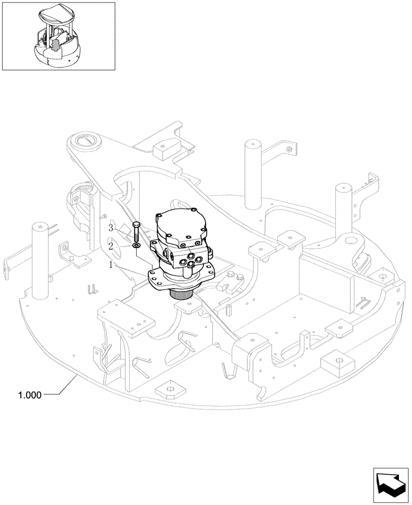 Схема запчастей Case CX31B - (1.040[01]) - SLEW HYDRAULIC MOTOR (35) - HYDRAULIC SYSTEMS