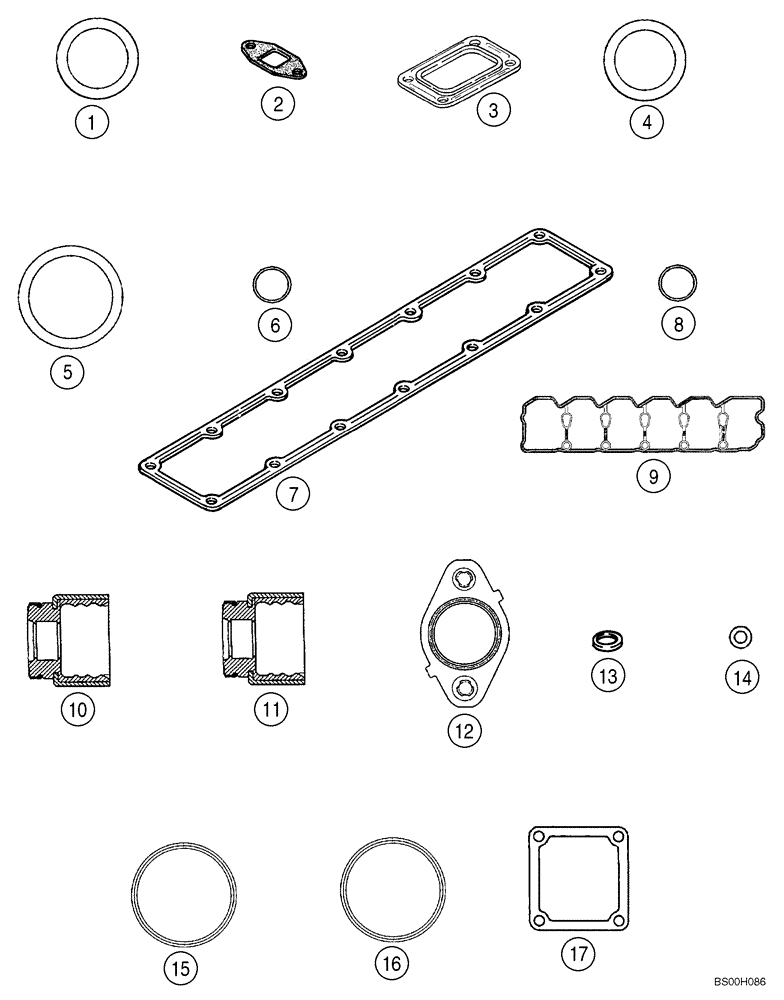 Схема запчастей Case CX210LR - (02-21) - GASKET KIT, VALVE GRIND (02) - ENGINE