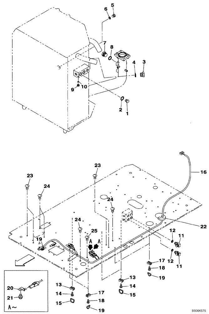 Схема запчастей Case CX240BLR - (08-052) - PLUG (08) - HYDRAULICS