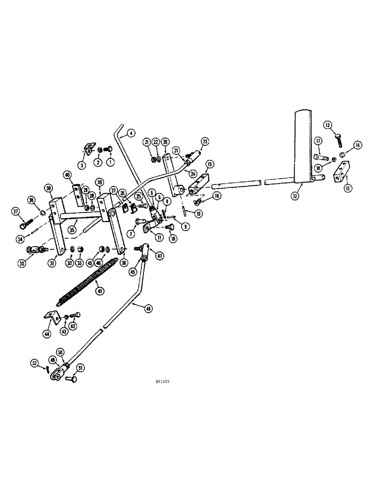 Схема запчастей Case W10B - (024) - THROTTLE CONTROL LINKAGE, DIESEL ENGINE (02) - ENGINE