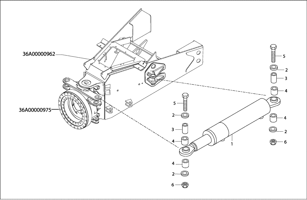 Схема запчастей Case 330B - (43A00000843[001]) - CYLINDERS, STEERING (87580295) (09) - Implement / Hydraulics / Frame / Brakes