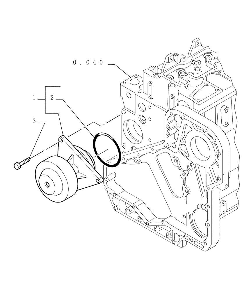 Схема запчастей Case 1850K - (0.320[01]) - WATER PUMP (01) - ENGINE