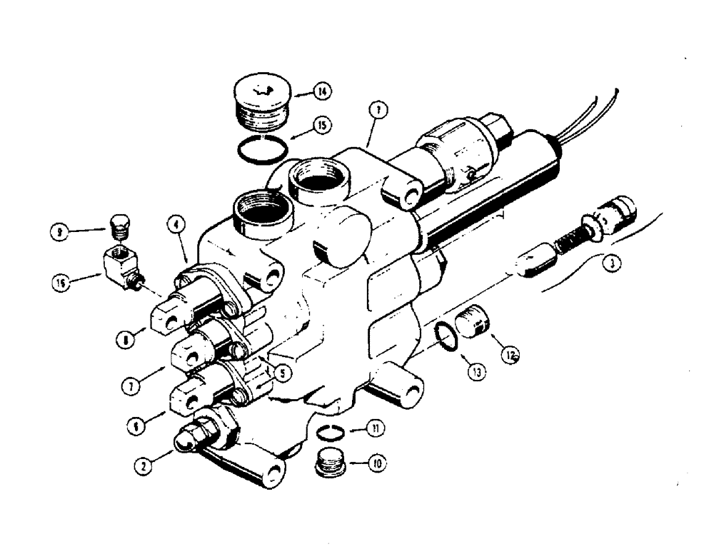 Схема запчастей Case W7E - (216[1]) - L17479 LOADER CONTROL VALVE - 3 SPOOL GAS MODELS ONLY (08) - HYDRAULICS