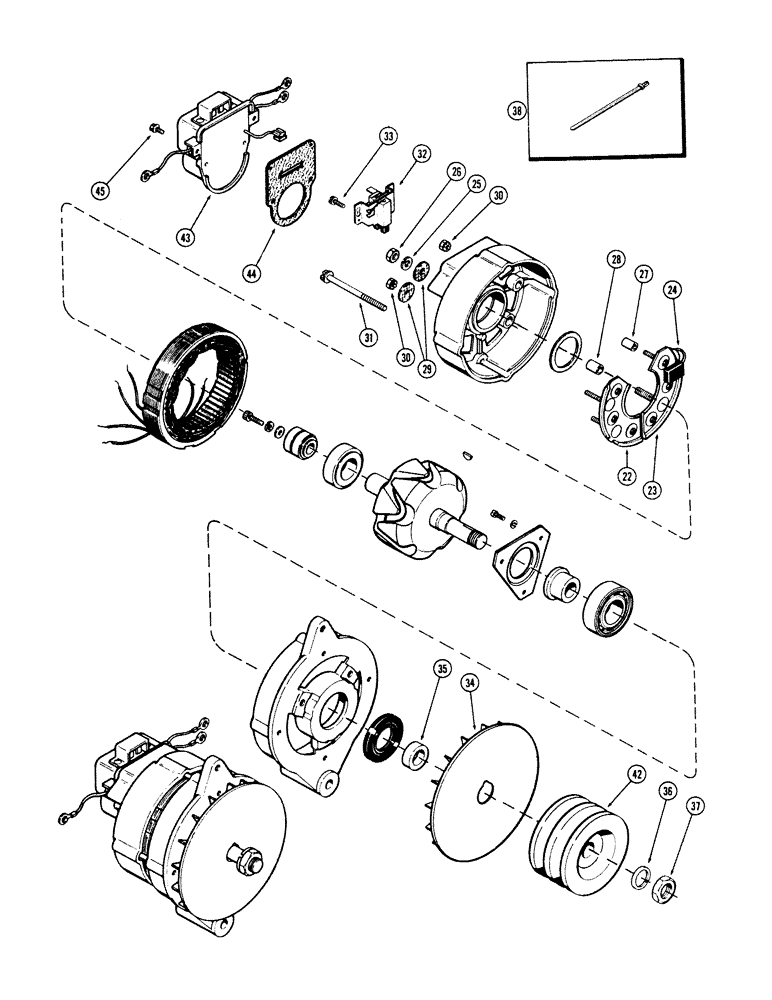 Схема запчастей Case 50 - (4-074) - ALTERNATOR (04) - ELECTRICAL SYSTEMS