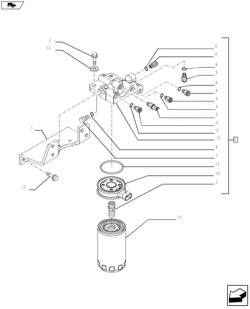 Схема запчастей Case 921F - (10.206.01) - FUEL FILTER - COMPONENTS (10) - ENGINE