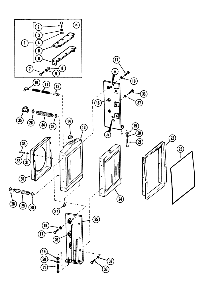 Схема запчастей Case 40 - (078) - RADIATOR, OIL COOLER AND HOSES FOR: DETROIT DIESEL 4-71 ENGINE. (10) - ENGINE