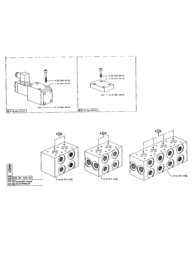 Схема запчастей Case 220 - (177) - ELECTROVALVE (07) - HYDRAULIC SYSTEM