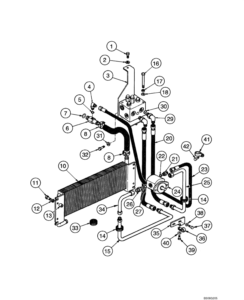 Схема запчастей Case 865 - (08.30B[00]) - ENGINE COOLING - REVERSIBLE FAN HYDRAULIC CIRCUIT (08) - HYDRAULICS