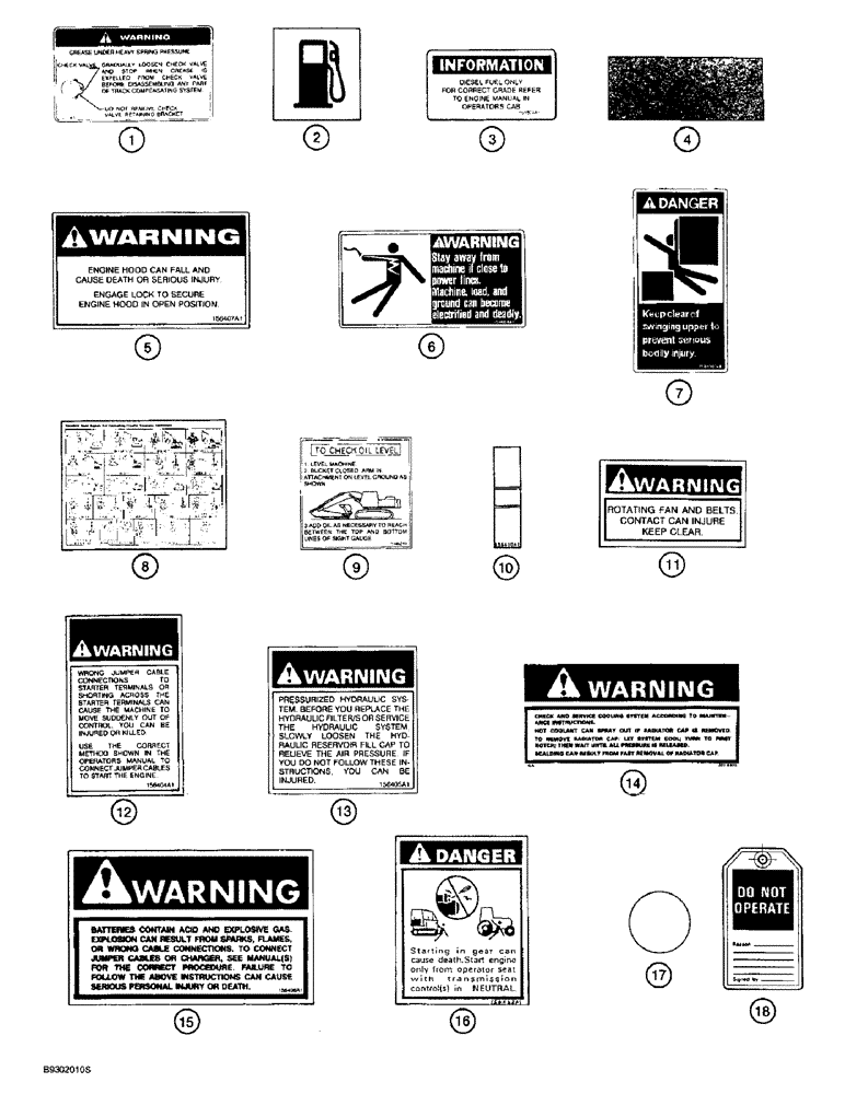 Схема запчастей Case 9010 - (9-70) - DECALS - FRENCH LANGUAGE, WARNING AND DANGER (09) - CHASSIS