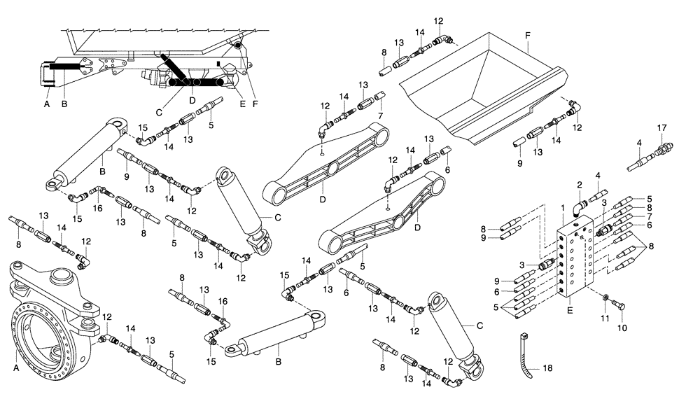 Схема запчастей Case 330 - (94A01010514[02]) - GREASING SYSTEM - REAR FRAME (87378628) (19) - OPTIONS