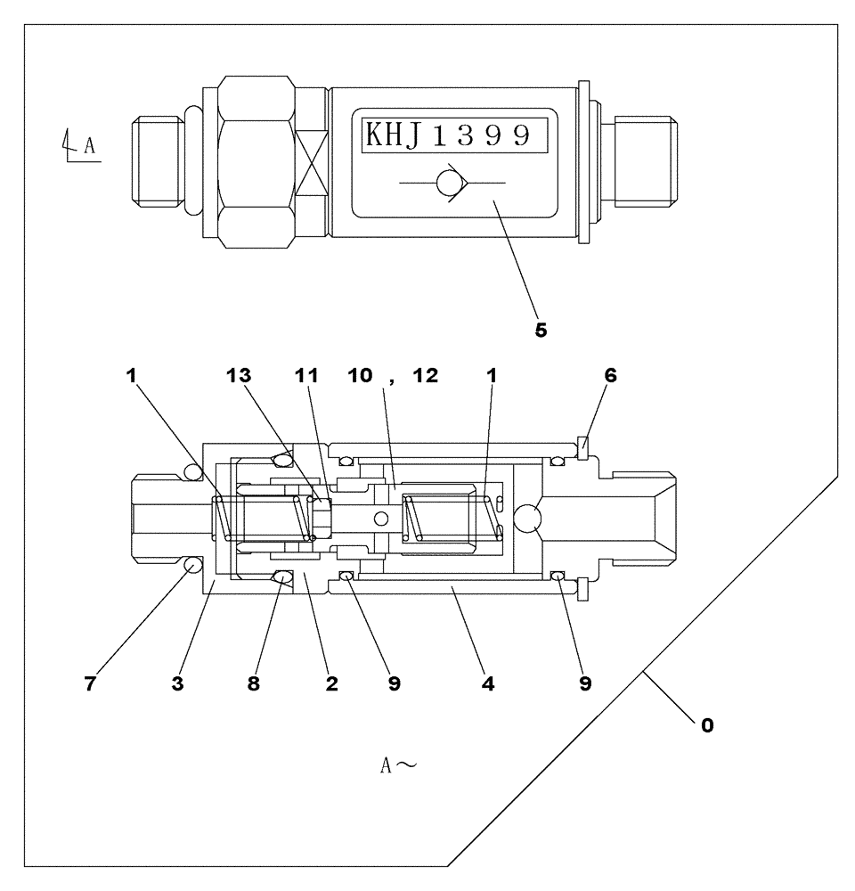 Схема запчастей Case CX300C - (08-256-00[01]) - CHECK VALVE (08) - HYDRAULICS