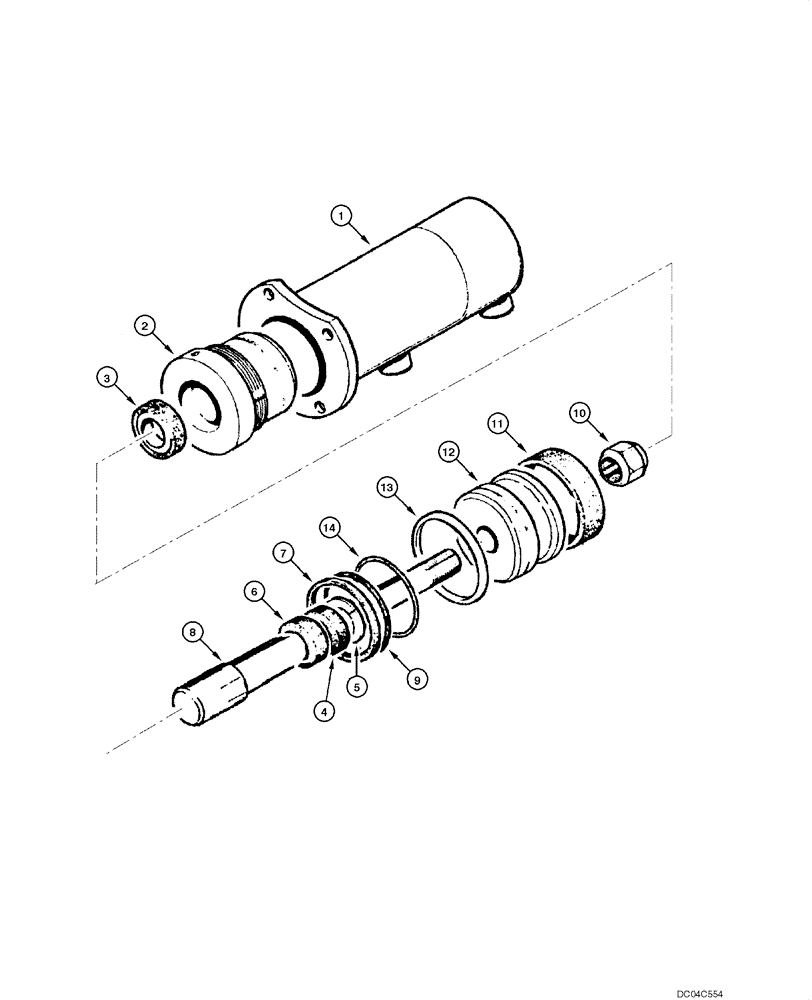 Схема запчастей Case 845 - (08.57[00]) - CYLINDER - SADDLE LOCK LH/RH (08) - HYDRAULICS