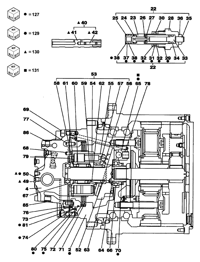 Схема запчастей Case CX250C - (08-056[00]) - TRAVEL MOTOR (08) - HYDRAULICS