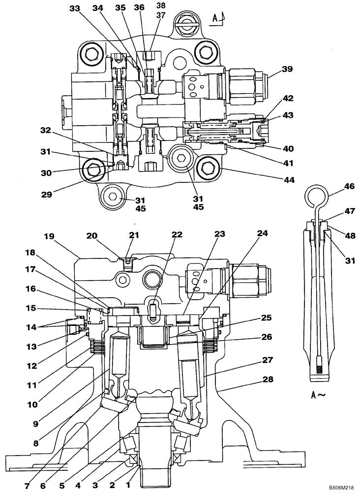 Схема запчастей Case CX290B - (08-52) - MOTOR ASSY - SWING (08) - HYDRAULICS