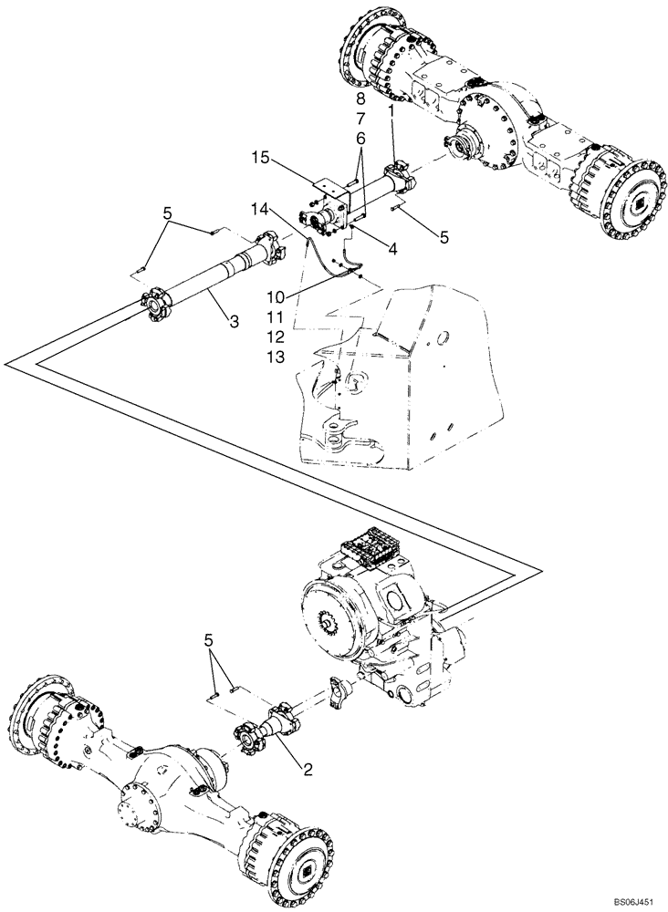 Схема запчастей Case 921E - (06-24) - DRIVE SHAFT MOUNTING (06) - POWER TRAIN