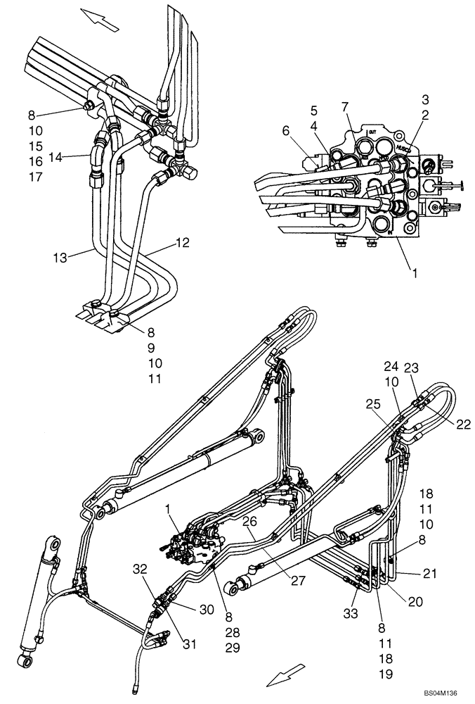 Схема запчастей Case 410 - (08-03) - HYDRAULICS - AUXILIARY (08) - HYDRAULICS