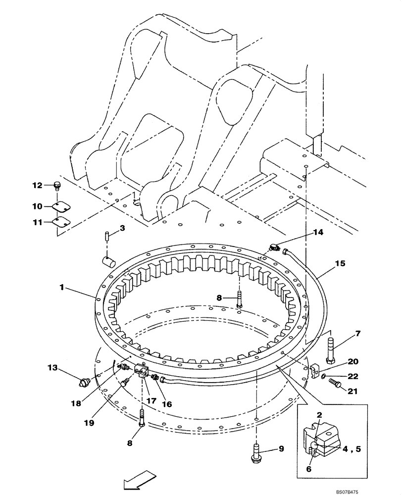 Схема запчастей Case CX210BNLC - (09-01) - TURNTABLE BEARING (09) - CHASSIS/ATTACHMENTS