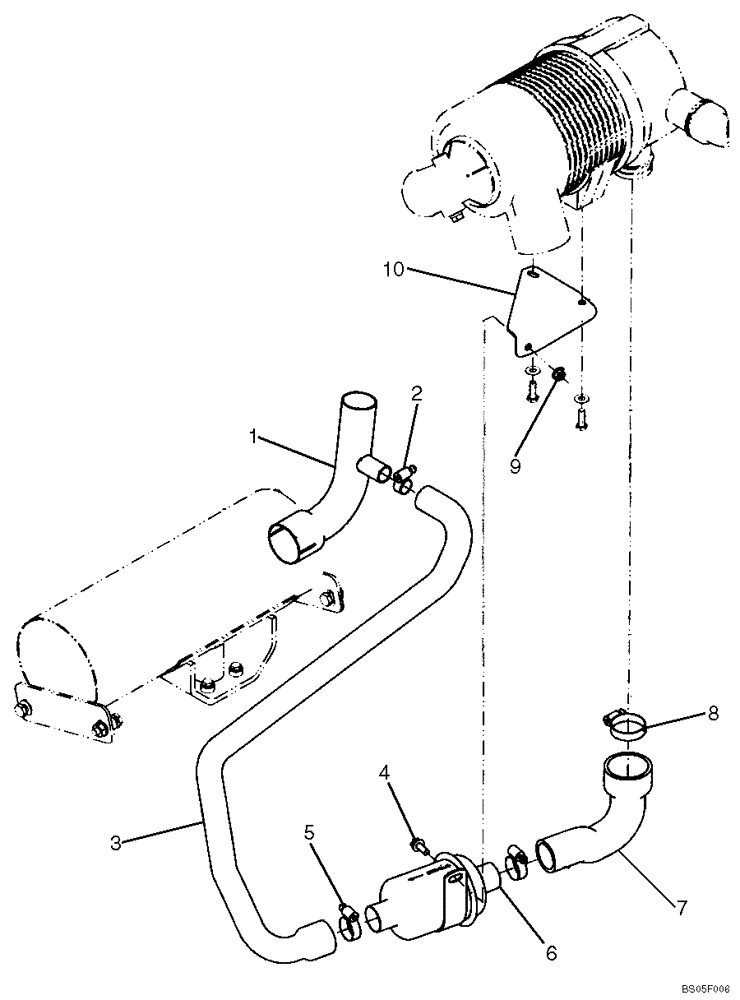 Схема запчастей Case 420 - (02-03C) - EXHAUST SYSTEM, ASPIRATOR (02) - ENGINE