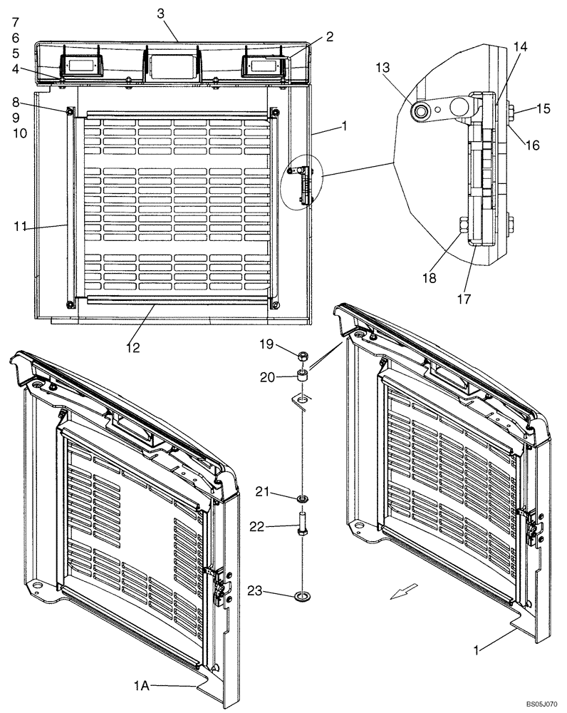 Схема запчастей Case 440 - (09-17) - DOOR, REAR (09) - CHASSIS