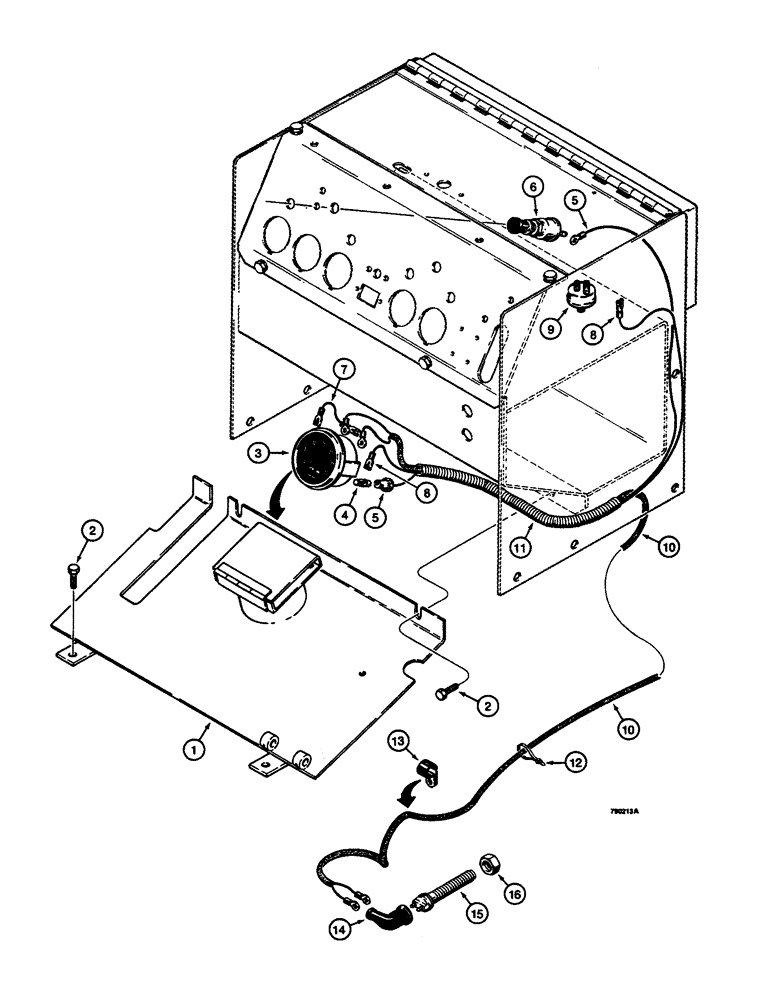 Схема запчастей Case 350B - (078) - TACHOMETER AND WIRING, MODELS WITH PTO (06) - ELECTRICAL SYSTEMS